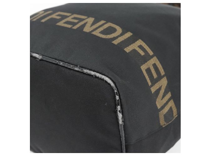 FENDI Handtasche Canvas Schwarz Silber Auth 182539 - Ansicht 10