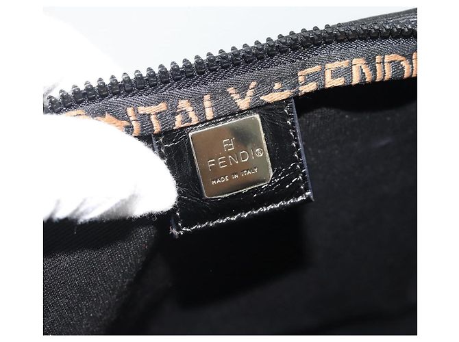 FENDI Handtasche Canvas Schwarz Silber Auth 182539 - Ansicht 15