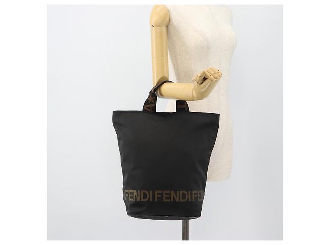 FENDI Handtasche Canvas Schwarz Silber Auth 182539 - Ansicht 20