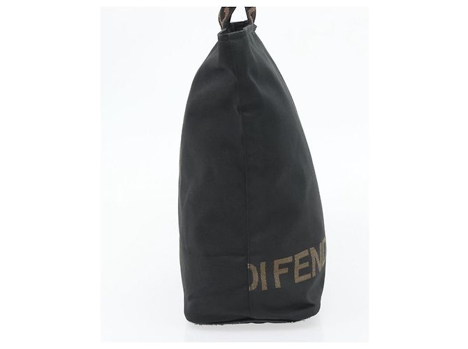 FENDI Handtasche Canvas Schwarz Silber Auth 182539 - Ansicht 4