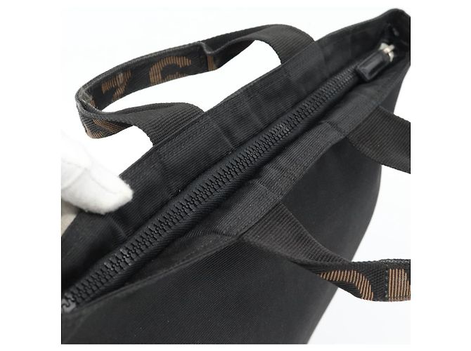 FENDI Handtasche Canvas Schwarz Silber Auth 182539 - Ansicht 6