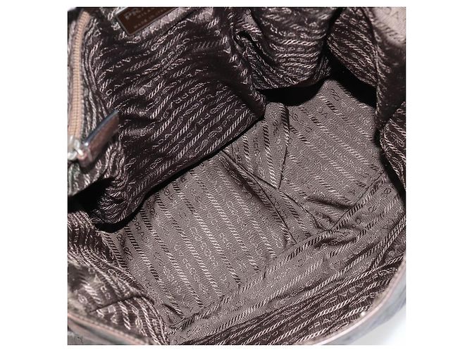 Borsa a Spalla PRADA in Pelle Marrone Argento bs35255 - vista 17