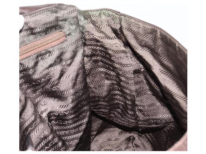 Borsa a Spalla PRADA in Pelle Marrone Argento bs35255 - vista 18