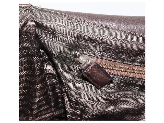 Borsa a Spalla PRADA in Pelle Marrone Argento bs35255 - vista 20