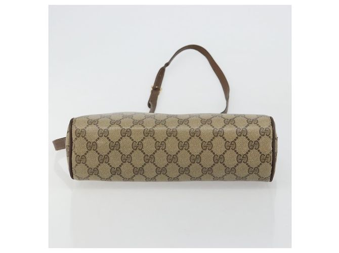 Sac à bandoulière GUCCI GG Supreme Web Sherry Line en PVC Beige Or Auth 182413 - vue 10