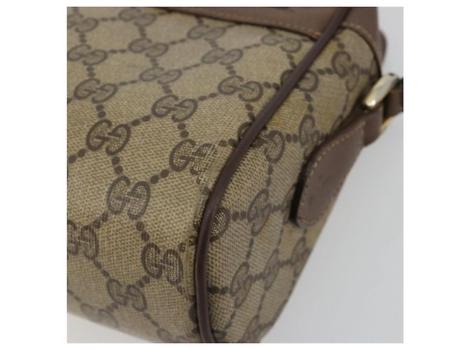 Sac à bandoulière GUCCI GG Supreme Web Sherry Line en PVC Beige Or Auth 182413 - vue 11