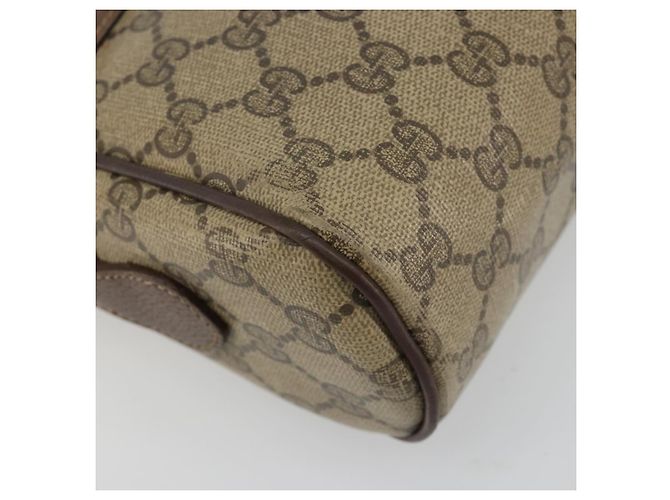 Sac à bandoulière GUCCI GG Supreme Web Sherry Line en PVC Beige Or Auth 182413 - vue 12