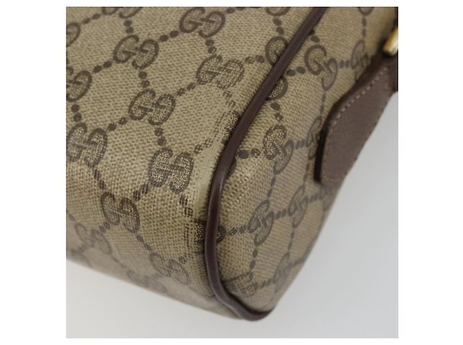 Sac à bandoulière GUCCI GG Supreme Web Sherry Line en PVC Beige Or Auth 182413 - vue 13