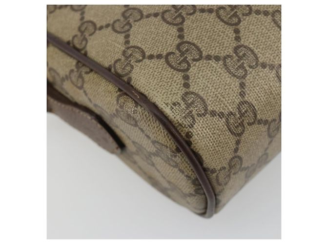Sac à bandoulière GUCCI GG Supreme Web Sherry Line en PVC Beige Or Auth 182413 - vue 14