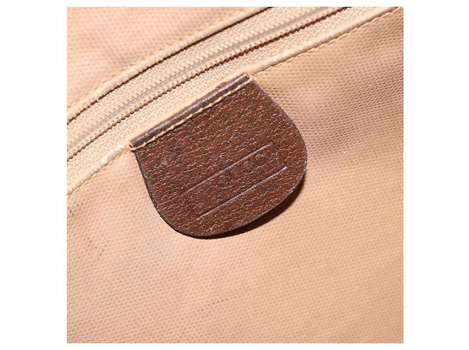 Sac à bandoulière GUCCI GG Supreme Web Sherry Line en PVC Beige Or Auth 182413 - vue 17