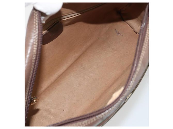 Sac à bandoulière GUCCI GG Supreme Web Sherry Line en PVC Beige Or Auth 182413 - vue 18