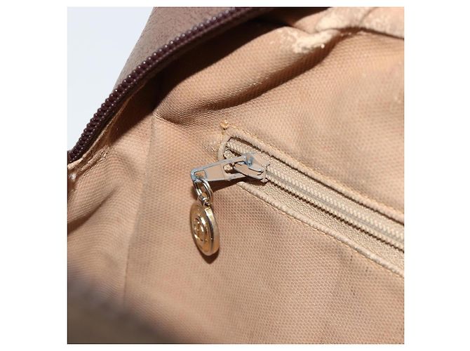 Sac à bandoulière GUCCI GG Supreme Web Sherry Line en PVC Beige Or Auth 182413 - vue 21