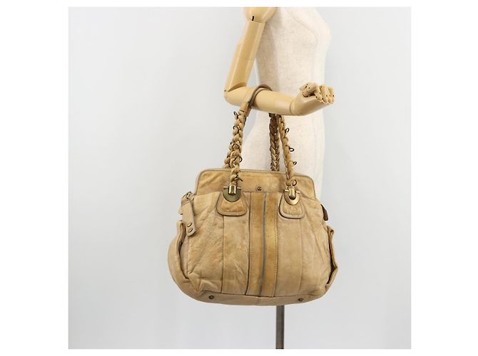 Chloé Borsa Chloe in pelle beige oro Auth 180029 D'oro - vista 25