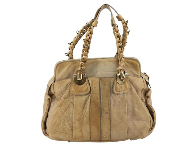 Chloé Borsa Chloe in pelle beige oro Auth 180029 D'oro - vista 3