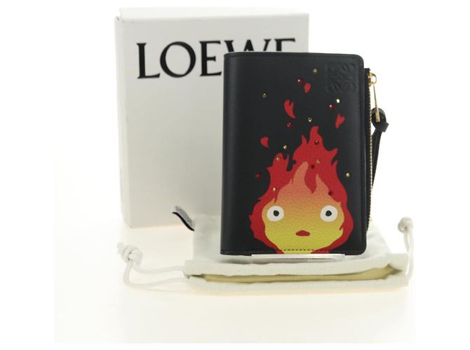 LOEWE Collaborazione Ghibli Portafoglio Compatto Pelle Nero Oro Auth 182050SM D'oro - Ansicht 12