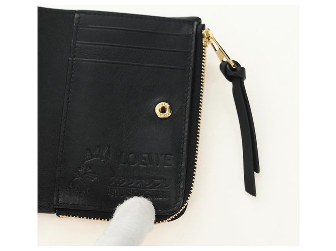 LOEWE Collaborazione Ghibli Portafoglio Compatto Pelle Nero Oro Auth 182050SM D'oro - Ansicht 21