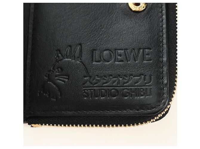 LOEWE Collaborazione Ghibli Portafoglio Compatto Pelle Nero Oro Auth 182050SM D'oro - Ansicht 22