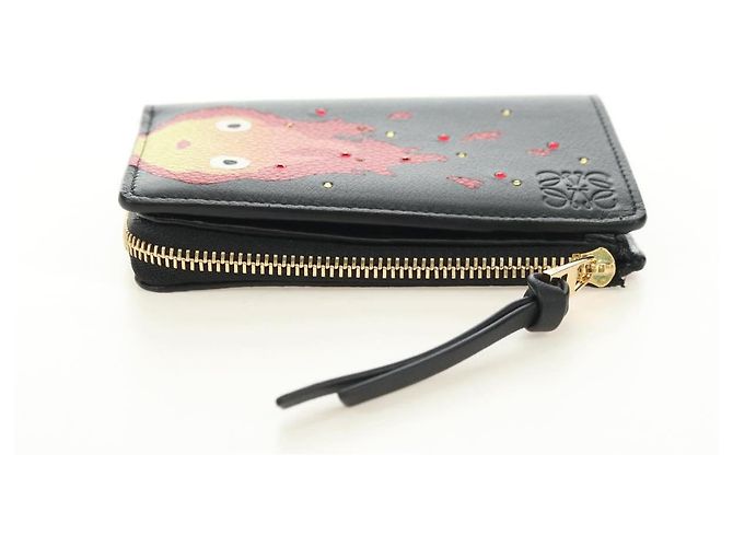 LOEWE Collaborazione Ghibli Portafoglio Compatto Pelle Nero Oro Auth 182050SM D'oro - Ansicht 3