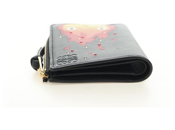LOEWE Collaborazione Ghibli Portafoglio Compatto Pelle Nero Oro Auth 182050SM D'oro - Ansicht 5