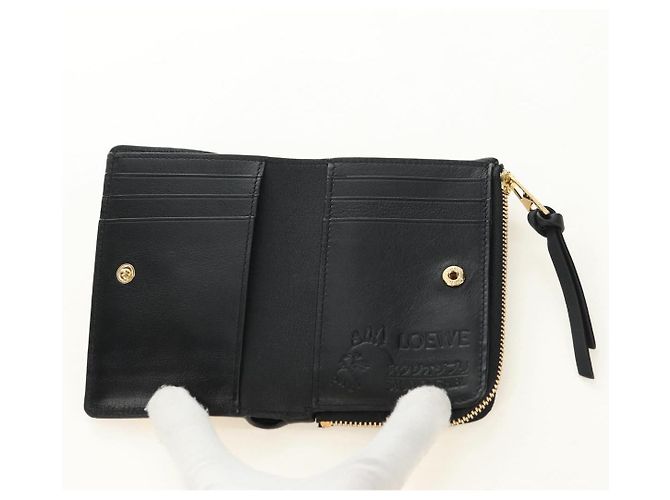 LOEWE Collaborazione Ghibli Portafoglio Compatto Pelle Nero Oro Auth 182050SM D'oro - Ansicht 8