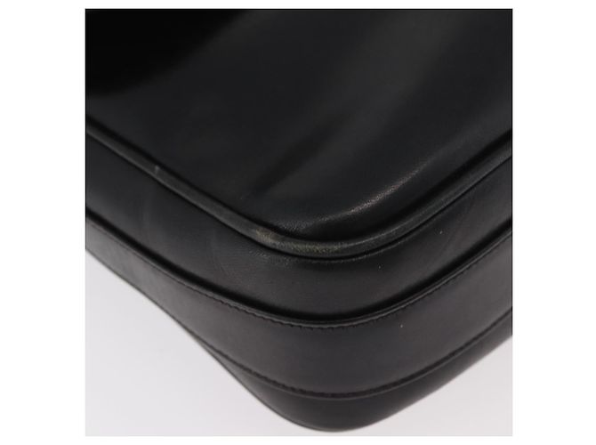 Borsa a tracolla GUCCI Web Sherry Line in pelle nera e oro Auth 182260 Nero D'oro - vista 11