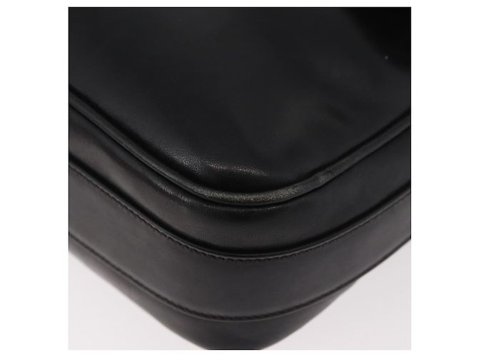 Borsa a tracolla GUCCI Web Sherry Line in pelle nera e oro Auth 182260 Nero D'oro - vista 12