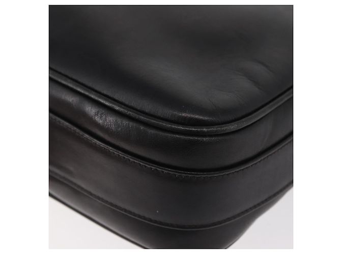 Borsa a tracolla GUCCI Web Sherry Line in pelle nera e oro Auth 182260 Nero D'oro - vista 14