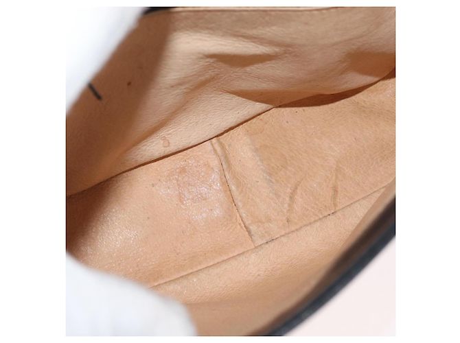 Borsa a tracolla GUCCI Web Sherry Line in pelle nera e oro Auth 182260 Nero D'oro - vista 18