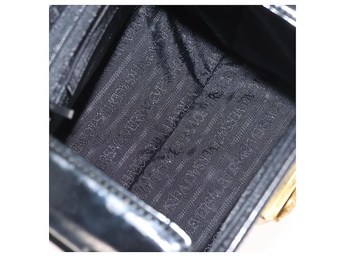 Borsa Gianni Versace in vernice nero e oro Auth BA13187 D'oro - vista 17