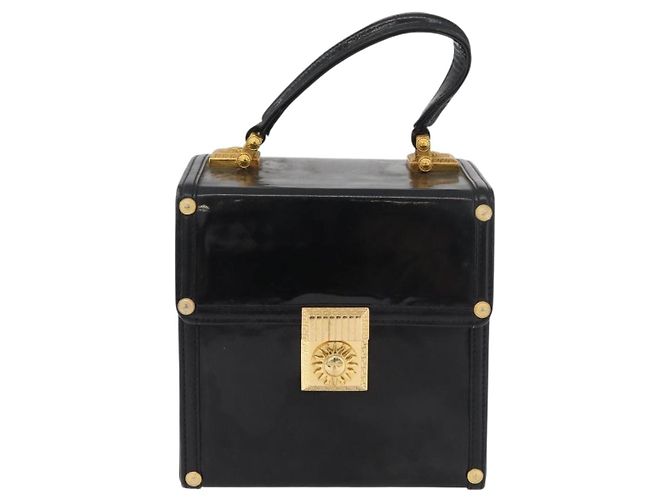 Borsa Gianni Versace in vernice nero e oro Auth BA13187 D'oro - vista 2