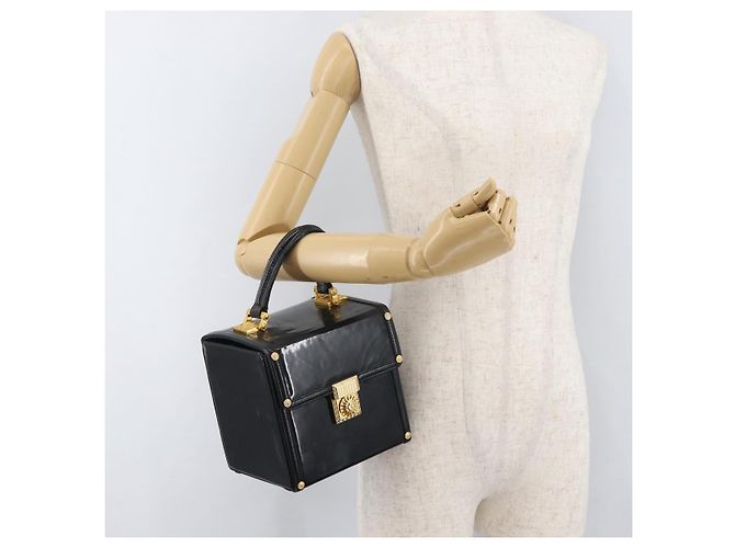 Borsa Gianni Versace in vernice nero e oro Auth BA13187 D'oro - vista 22
