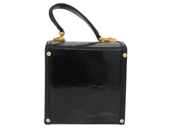 Borsa Gianni Versace in vernice nero e oro Auth BA13187 D'oro - vista 3