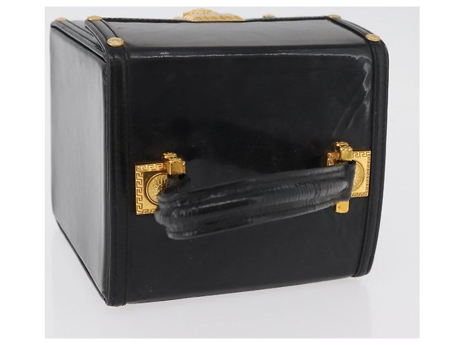 Borsa Gianni Versace in vernice nero e oro Auth BA13187 D'oro - vista 6