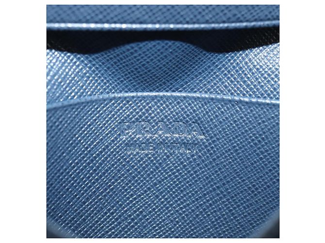 Saffiano Tarjetero PRADA de piel Safiano Navy Silver 2MC122 Auth am11686V Plata Azul marino - vista 14