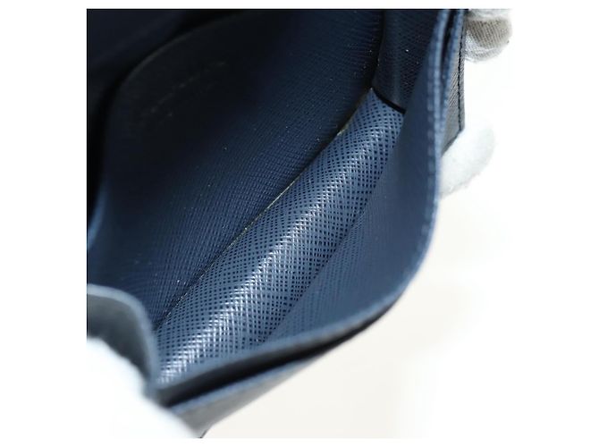Saffiano Tarjetero PRADA de piel Safiano Navy Silver 2MC122 Auth am11686V Plata Azul marino - vista 15
