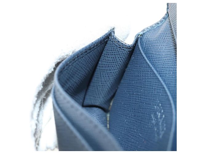Saffiano Tarjetero PRADA de piel Safiano Navy Silver 2MC122 Auth am11686V Plata Azul marino - vista 17