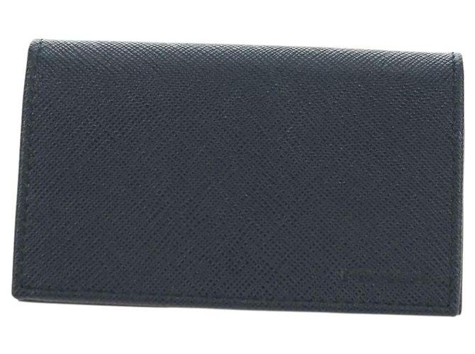 Saffiano Tarjetero PRADA de piel Safiano Navy Silver 2MC122 Auth am11686V Plata Azul marino - vista 2