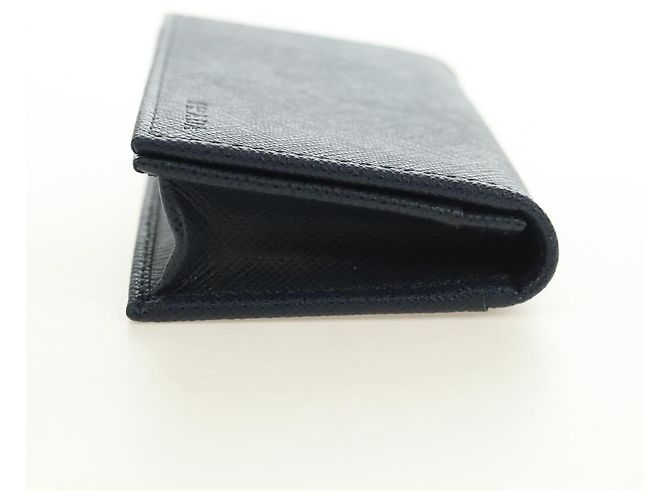 Saffiano Tarjetero PRADA de piel Safiano Navy Silver 2MC122 Auth am11686V Plata Azul marino - vista 5