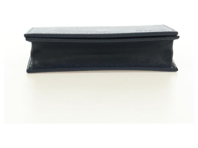 Saffiano Tarjetero PRADA de piel Safiano Navy Silver 2MC122 Auth am11686V Plata Azul marino - vista 7