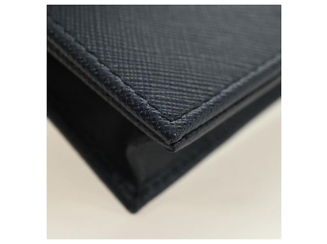 Saffiano Tarjetero PRADA de piel Safiano Navy Silver 2MC122 Auth am11686V Plata Azul marino - vista 8