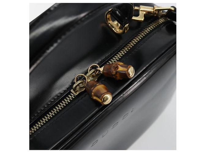Beauty Case GUCCI Bamboo Vernice 2way Nero Oro 000 270 0323 Auth 180050 D'oro - vista 16