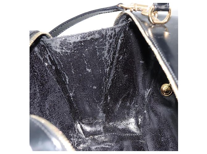 Beauty Case GUCCI Bamboo Vernice 2way Nero Oro 000 270 0323 Auth 180050 D'oro - vista 20