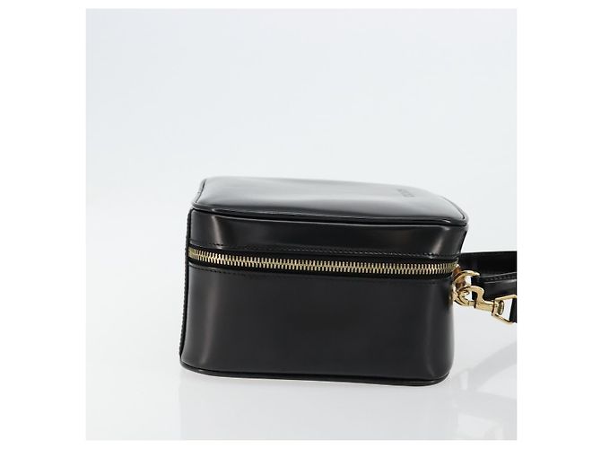 Beauty Case GUCCI Bamboo Vernice 2way Nero Oro 000 270 0323 Auth 180050 D'oro - vista 4