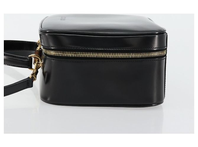 Beauty Case GUCCI Bamboo Vernice 2way Nero Oro 000 270 0323 Auth 180050 D'oro - vista 5