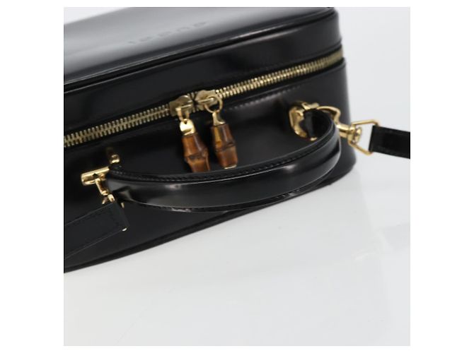 Beauty Case GUCCI Bamboo Vernice 2way Nero Oro 000 270 0323 Auth 180050 D'oro - vista 7