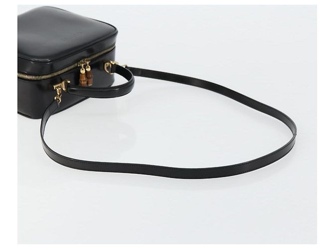 Beauty Case GUCCI Bamboo Vernice 2way Nero Oro 000 270 0323 Auth 180050 D'oro - vista 9