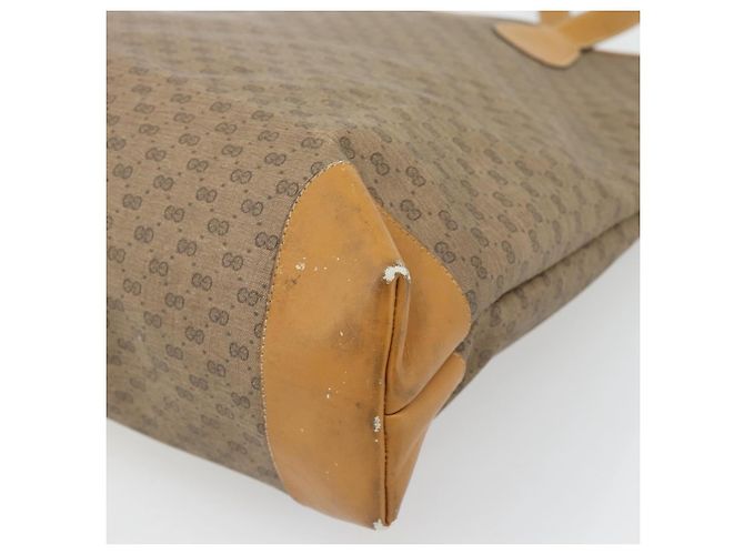 Borsa GUCCI Micro GG Supreme Web Sherry Line in PVC Beige 002 983 0174 Auth 181764 D'oro - vista 12
