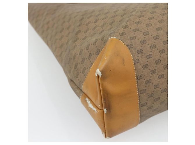 Borsa GUCCI Micro GG Supreme Web Sherry Line in PVC Beige 002 983 0174 Auth 181764 D'oro - vista 13