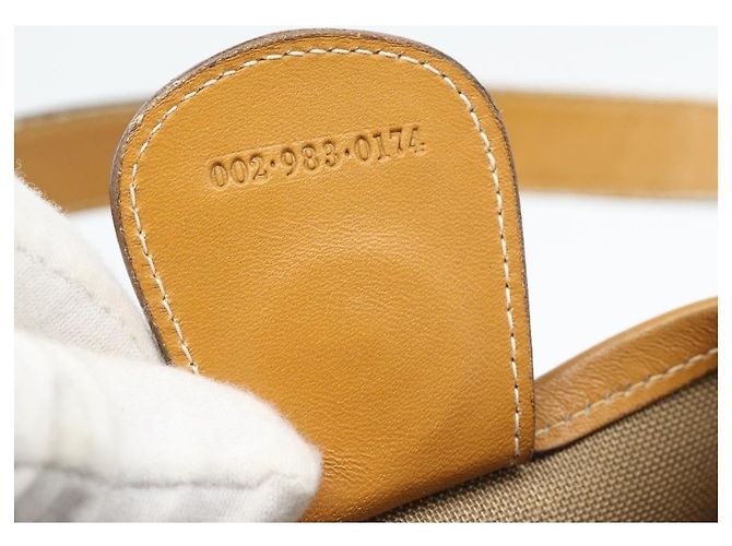 Borsa GUCCI Micro GG Supreme Web Sherry Line in PVC Beige 002 983 0174 Auth 181764 D'oro - vista 19
