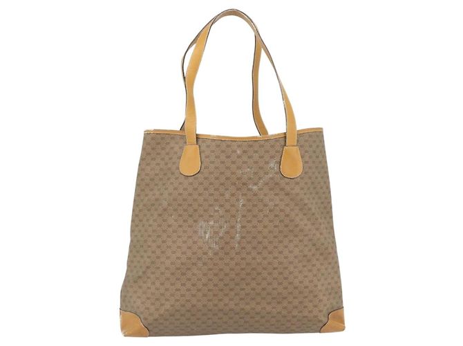 Borsa GUCCI Micro GG Supreme Web Sherry Line in PVC Beige 002 983 0174 Auth 181764 D'oro - vista 3
